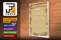 Holzschild Spruch 30x40cm Keep Calm and carry on