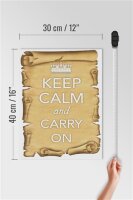 Holzschild Spruch 30x40cm Keep Calm and carry on