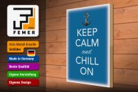 Holzschild Spruch 30x40cm Keep Calm and chill on