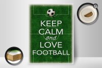 Holzschild Spruch 30x40cm Keep Calm and love Football