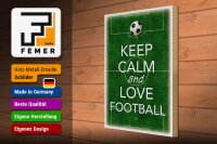 Holzschild Spruch 30x40cm Keep Calm and love Football