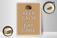 Holzschild Spruch 30x40cm Keep Calm and eat cake