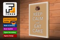 Holzschild Spruch 30x40cm Keep Calm and eat cake