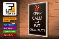 Holzschild Spruch 30x40cm Keep Calm and eat chocolate