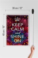 Holzschild Spruch 30x40cm Keep Calm and shine on