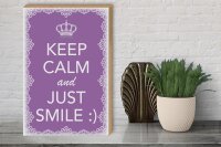 Holzschild Spruch 30x40cm Keep Calm and just smile:)