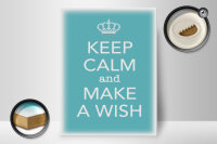 Holzschild Spruch 30x40cm Keep Calm and make a wish