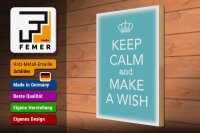 Holzschild Spruch 30x40cm Keep Calm and make a wish
