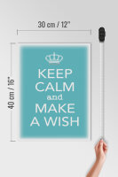Holzschild Spruch 30x40cm Keep Calm and make a wish