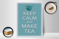 Holzschild Spruch 30x40cm Keep Calm and make tea
