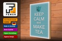 Holzschild Spruch 30x40cm Keep Calm and make tea
