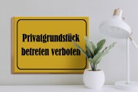 Holzschild Hinweis 40x30cm Privatgrundstück betreten