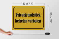 Holzschild Hinweis 40x30cm Privatgrundstück betreten