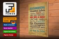 Holzschild Spruch 30x40cm Hausordnung sage bitte danke