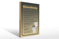Holzschild Spruch 30x40cm Kloordnung Toilette WC Regeln