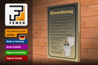 Holzschild Spruch 30x40cm Kloordnung Toilette WC Regeln