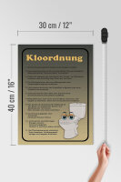 Holzschild Spruch 30x40cm Kloordnung Toilette WC Regeln