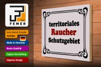 Holzschild Hinweis 40x30cm Raucher Schutzgebiet