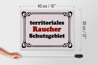 Holzschild Hinweis 40x30cm Raucher Schutzgebiet