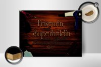 Holzschild Spruch 40x30cm Friseurin Superheldin