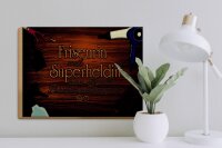 Holzschild Spruch 40x30cm Friseurin Superheldin