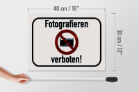 Holzschild Hinweis 40x30cm Fotografieren verboten