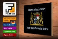Holzschild Spruch 40x30cm Deutscher durch Geburt Bayer