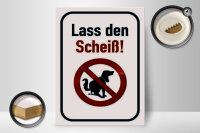 Holzschild Hinweis 30x40cm Hund lass den Scheiß
