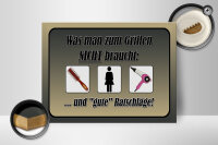 Holzschild Spruch 40x30cm was zum Grillen nicht braucht