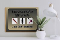 Holzschild Spruch 40x30cm was zum Grillen nicht braucht