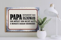 Holzschild Spruch 40x30cm Papa repariert das irgendwann