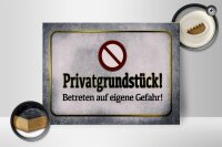 Holzschild Hinweis 40x30cm Privatgrundstück Gefahr