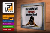 Holzschild Hinweis 40x30cm Vorsicht bissiger Hund