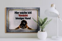 Holzschild Hinweis 40x30cm Vorsicht bissiger Hund