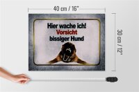 Holzschild Hinweis 40x30cm Vorsicht bissiger Hund