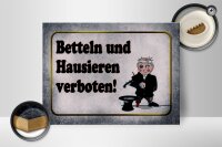 Holzschild Hinweis 40x30cm betteln Hausieren verboten