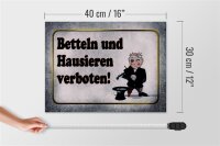 Holzschild Hinweis 40x30cm betteln Hausieren verboten
