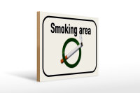 Holzschild Hinweis 40x30cm Smoking area Raucherraum