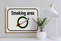 Holzschild Hinweis 40x30cm Smoking area Raucherraum