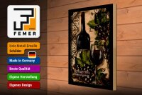 Holzschild Kunst 30x40cm Stillleben Vino Rosso Rotwein