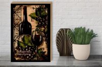Holzschild Kunst 30x40cm Stillleben Vino Rosso Rotwein