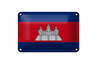 Blechschild Flagge Kambodscha 18x12cm Flag Cambodia Vintage