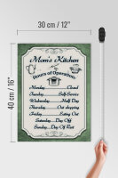 Holzschild Spruch 30x40cm Mom`s Kitchen Hours Operation
