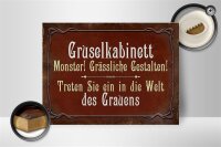 Holzschild Spruch 40x30cm Gruselkabinett treten Sie ein