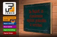 Holzschild Spruch 40x30cm Notdurft ist sitzenderweise