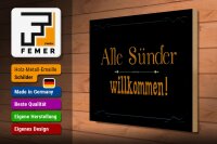 Holzschild Spruch 40x30cm alle Sünder willkommen