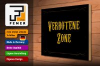Holzschild Hinweis 40x30cm verbotene Zone