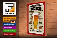 Holzschild Bier 30x40cm Beer around the world beer please