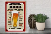 Holzschild Bier 30x40cm Beer around the world beer please