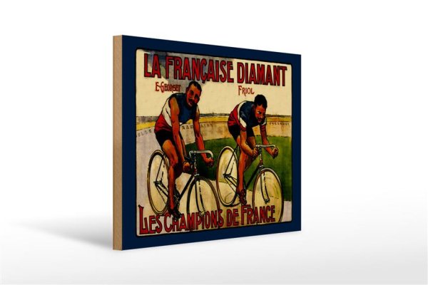 Holzschild Retro 40x30cm Fahrrad la francaise Diamant